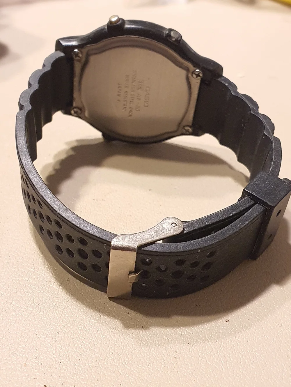 Vtg Casio AW-30 Japan Black Analog/Digital Alarm Men's Watch